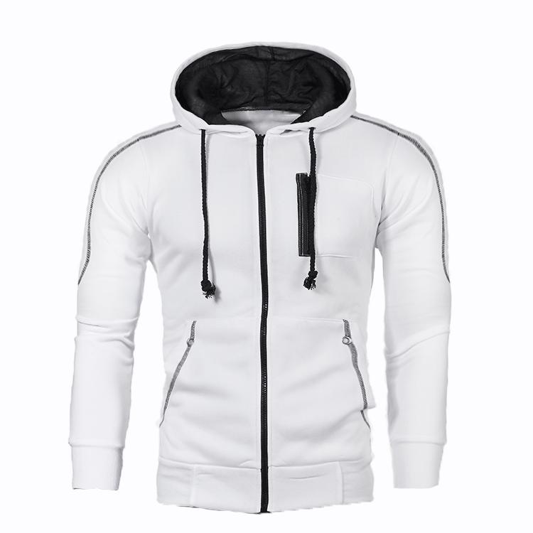 Smart Good Heren Sweatshirt Jas Buitenkleding Jumper Trui Heren Herfst Winter Hoodie Met Capuchon M wit