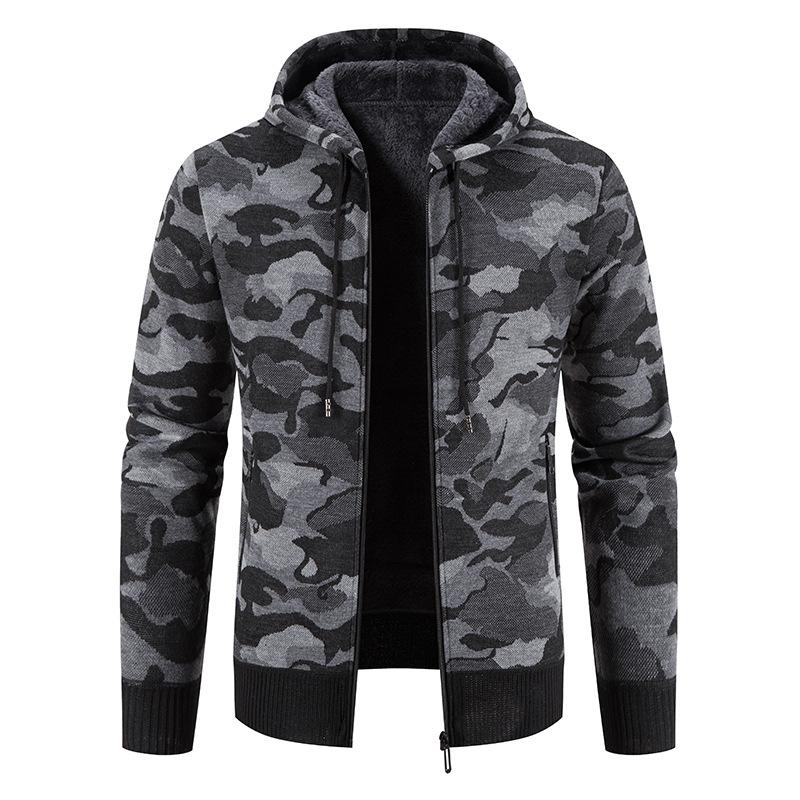 To Be Fashion Herensweaterjas Herfst en winter Nieuw camouflagejack met capuchon en trui M grijs