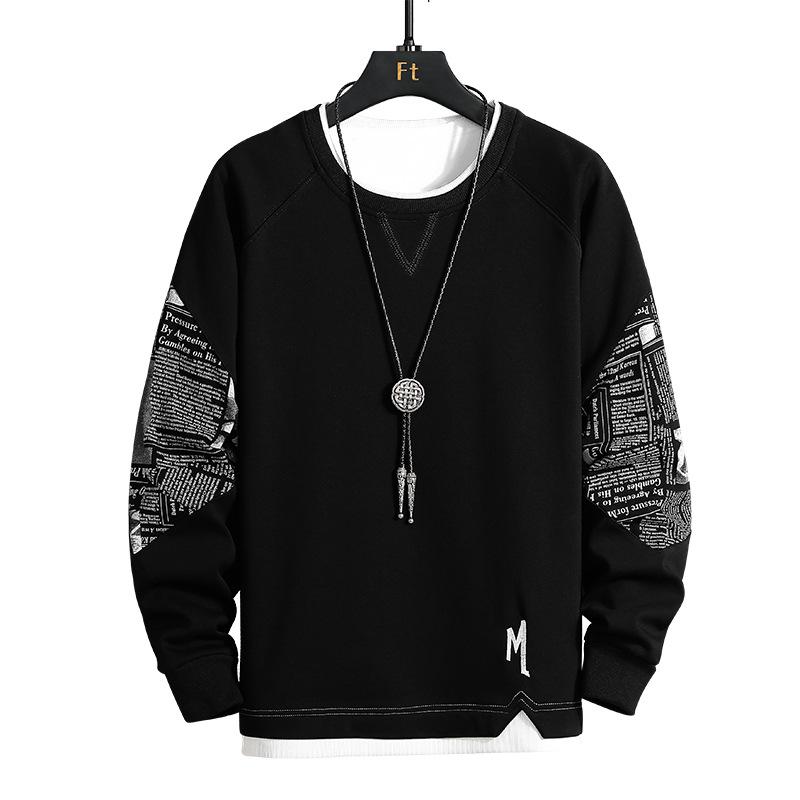 NFNF Fashion Heren lente en herfst nieuwe effen kleur bedrukte losse top urban eenvoudige mode legging heren hoodie 4XL