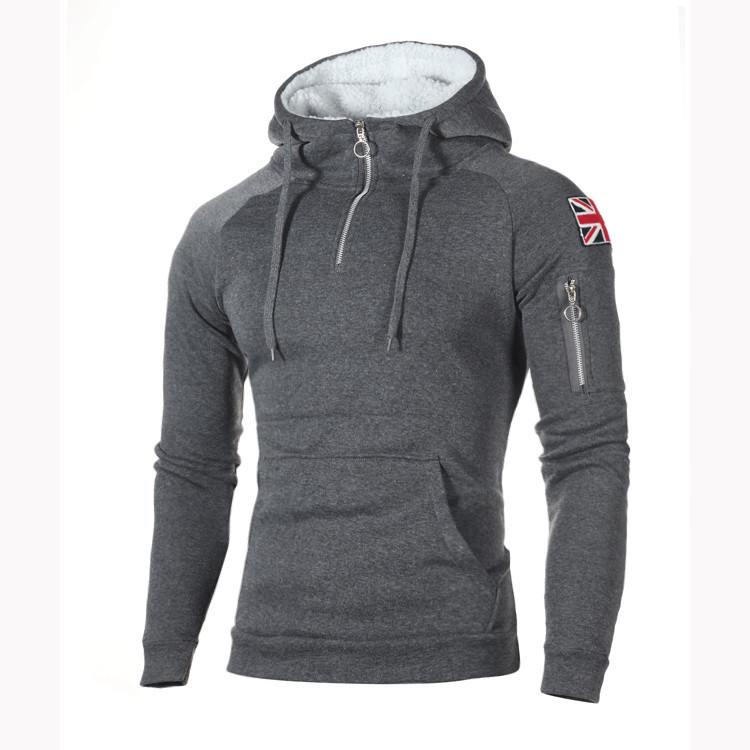 GS Heren casual hoodies fleece hiphop effen sweatshirt heren sportkleding kleding sweatshirt herenkleding XXXL donkergrijze kleur