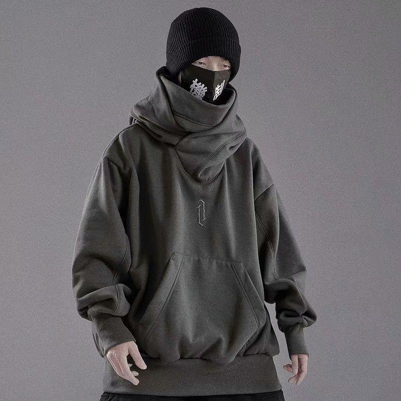 StrideBox Men's Trendy Harajuku Cool Autumn Loose Fit Hooded Sweatshirt. L
