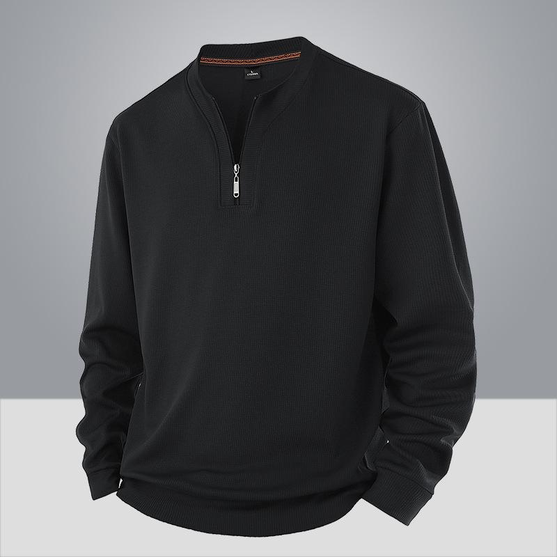 Phoca Largha for Men Men's Large Size Half Zipper Sweatshirt -Soft and high quality fabric round neck design loose casual sports long sleeve 9XL zwart