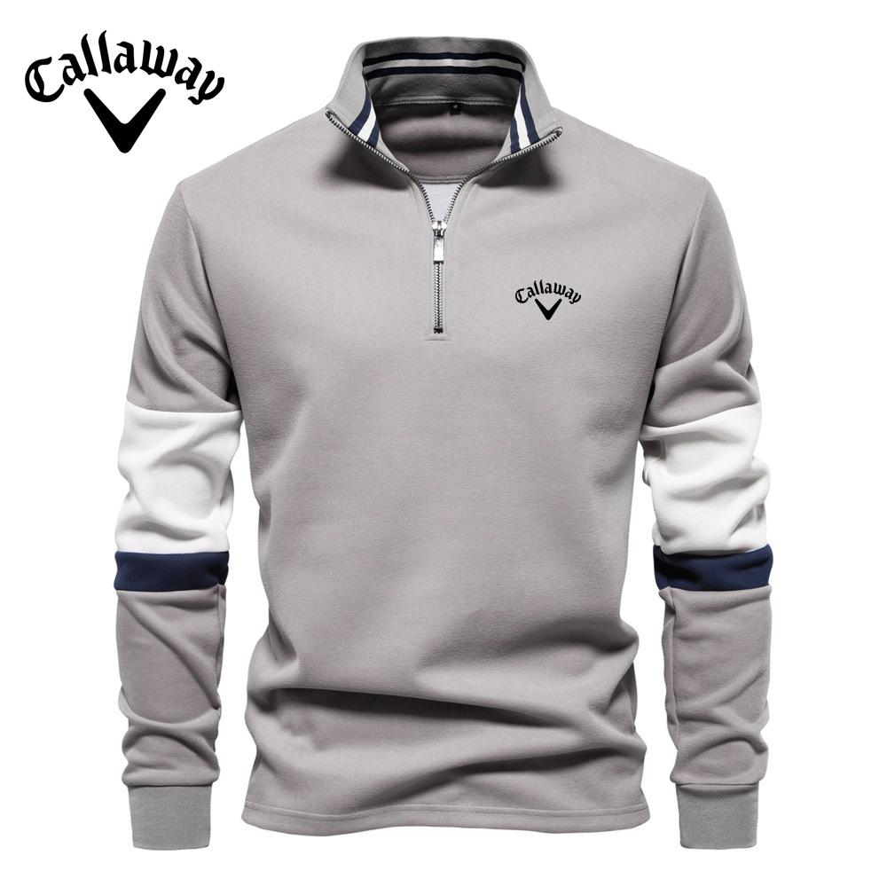 Lixin12 Callaway 2025 New Embroidered Autumn Long Sleeve Polo Collar Hoodie Trendy European Size Contrasting Color Men's High Quality Hoodie L