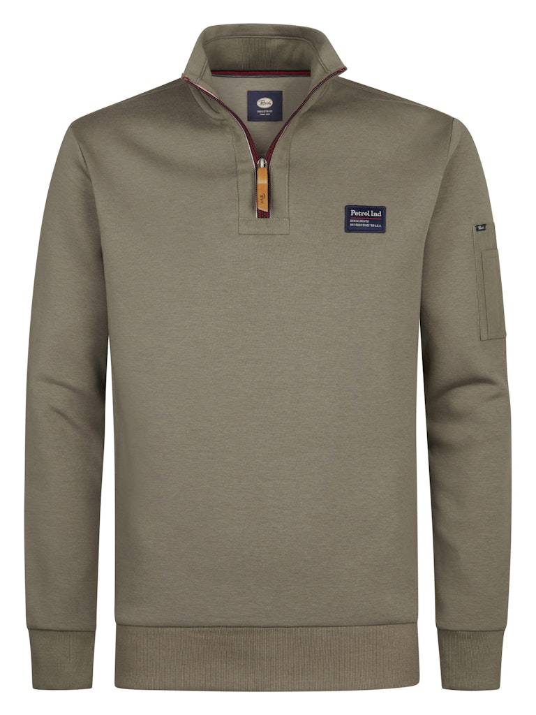 Petrol Industries Men sweater collar zip army