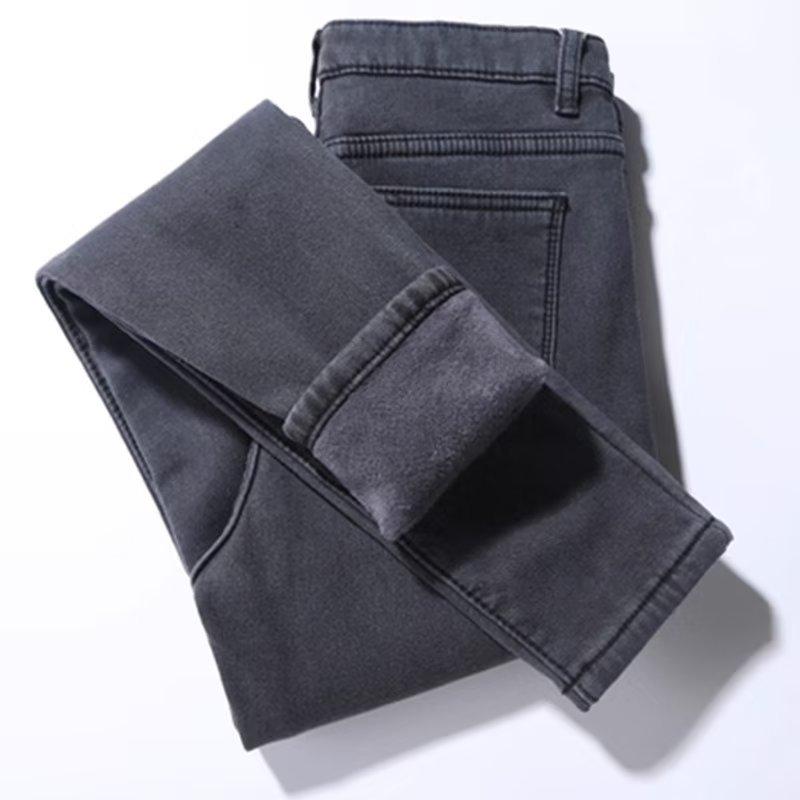 MILU Vrouwen Dikke Fluwelen Jeans Fleece Warme Koreaanse Mode Hoge Taille Skinny Elastische Broek Jean Casual Legging Winter L