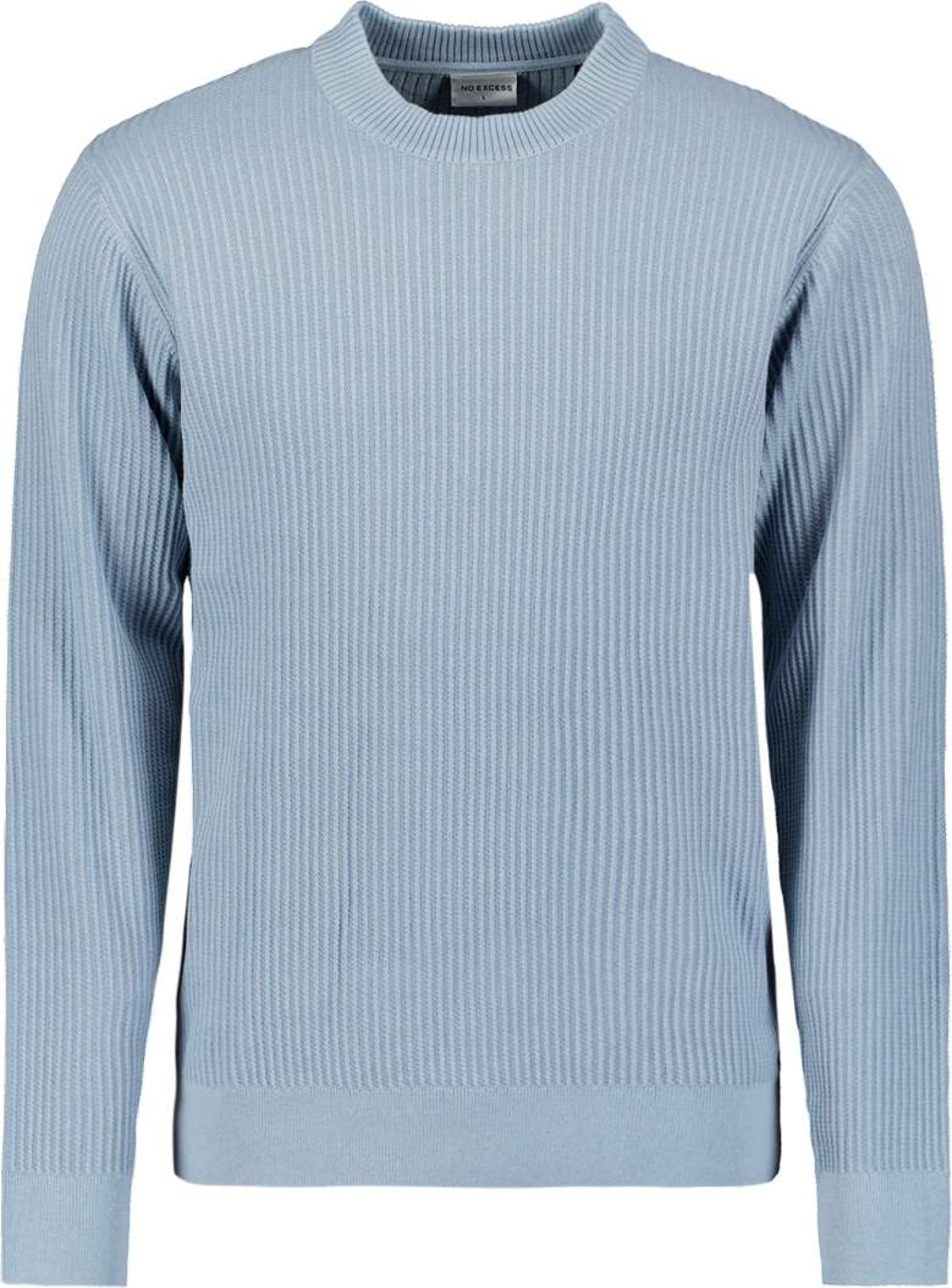 No Excess Pullover crewneck rib dusty blue