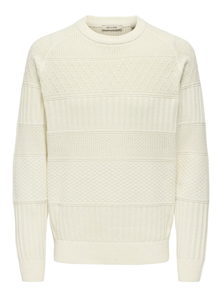 Only & Sons Onsalkan reg crew knit off-white