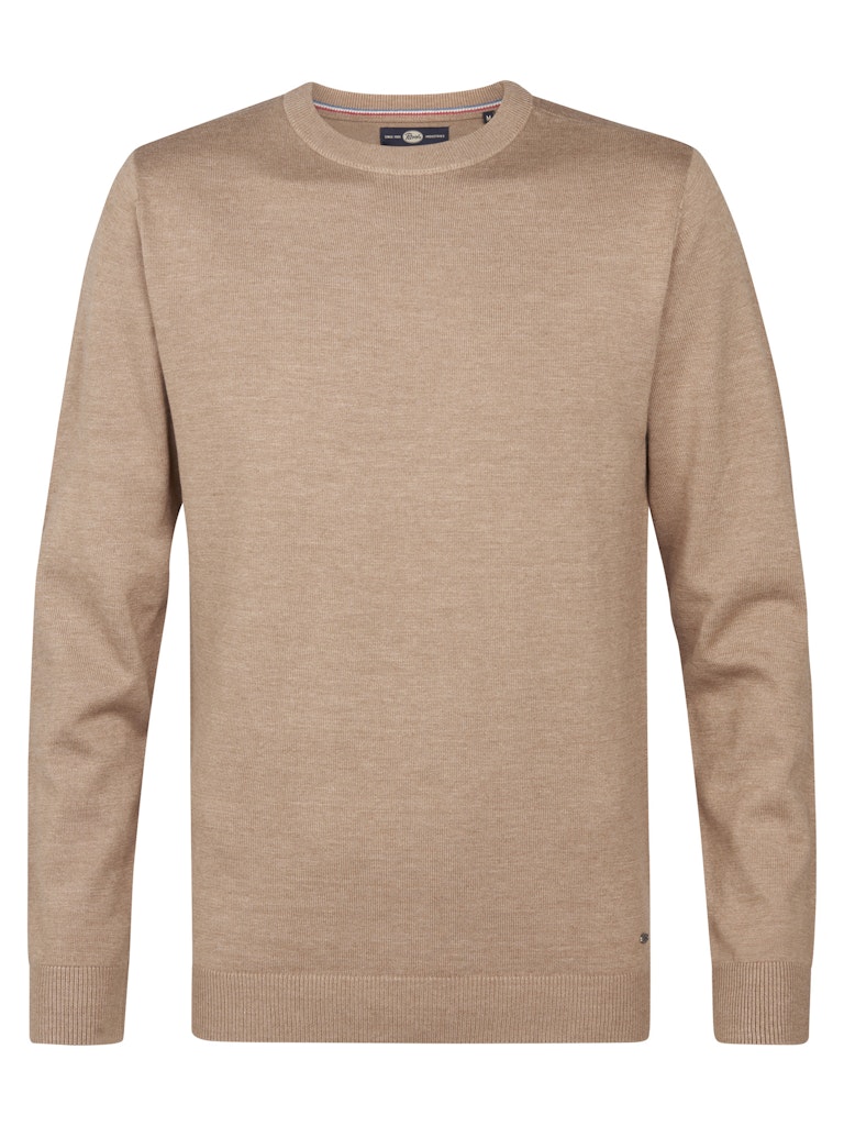 Petrol Industries Men knitwear round neck basic camel