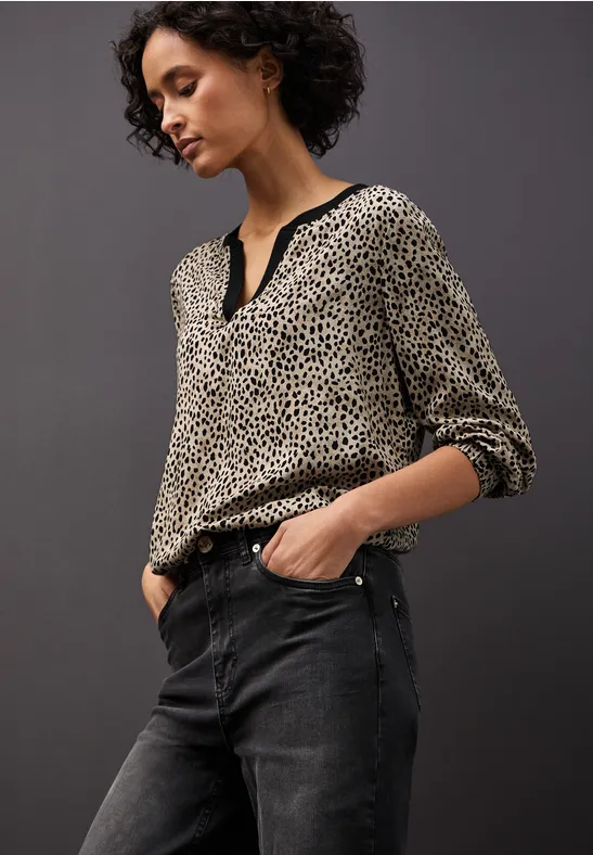 Street One Leo blouse met gespleten hals -