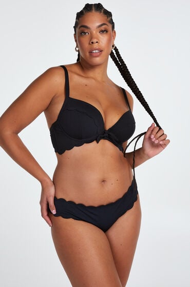 Hunkemöller Rio Bikinibroekje Scallop Zwart