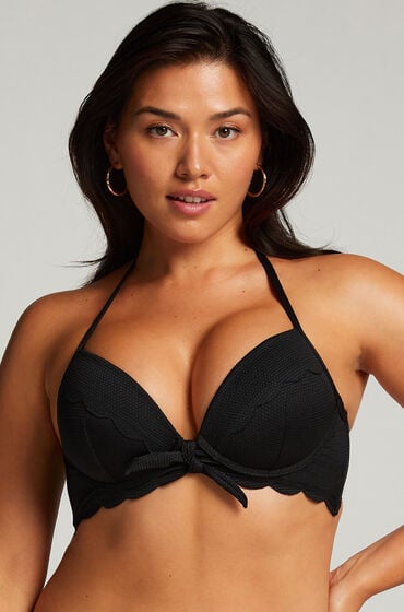 Hunkemöller Voorgevormde beugel bikinitop Scallop Zwart