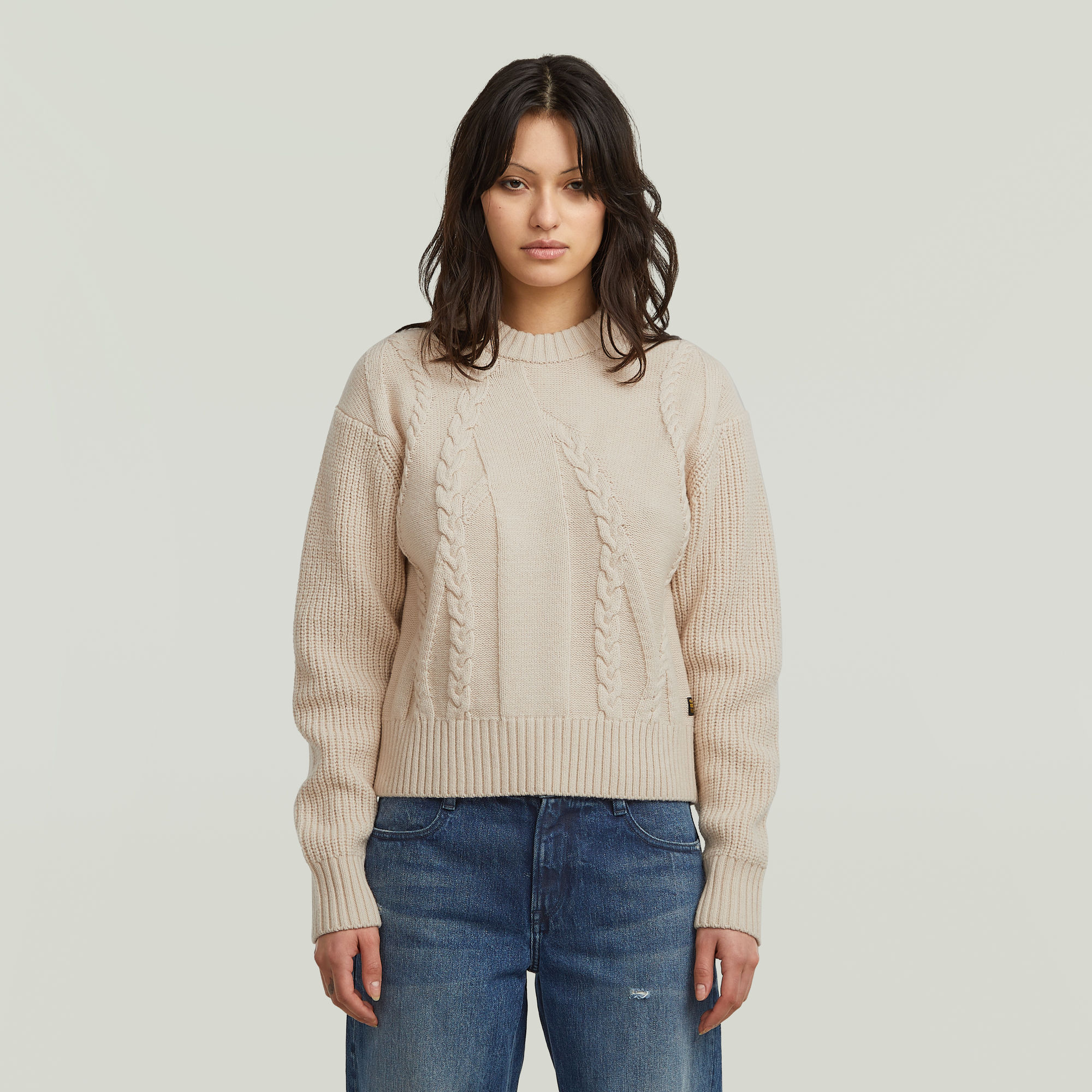 G-Star RAW Big Cable Knit Pullover - Wit - Dames
