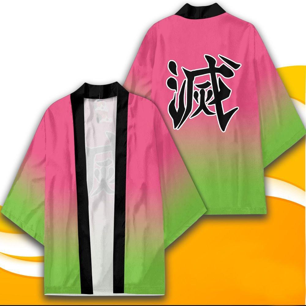Clothing 02 Anime Kimono Demon Slayer Kimetsu geen Yaiba Japan Mantel Kimono Haori Yukata Cosplay Shirt Jas Vrouwen Mannen Zomer Kleding XL