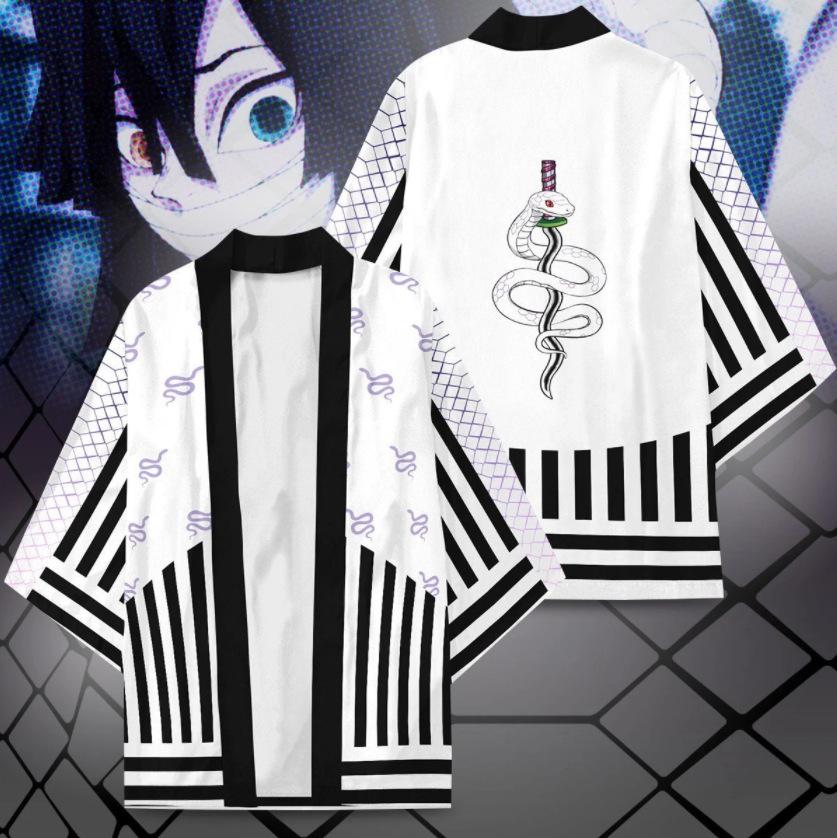 Clothing 02 Anime Kimono Demon Slayer Kimetsu geen Yaiba Japan Mantel Kimono Haori Yukata Cosplay Shirt Jas Vrouwen Mannen Zomer Kleding S
