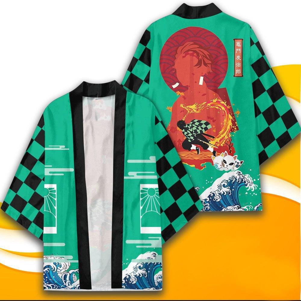 Fashionable life Anime Kimono Demon Slayer Kimetsu geen Yaiba Japan Mantel Kimono Haori Yukata Cosplay Shirt Jas Vrouwen Mannen Zomer Kleding XS
