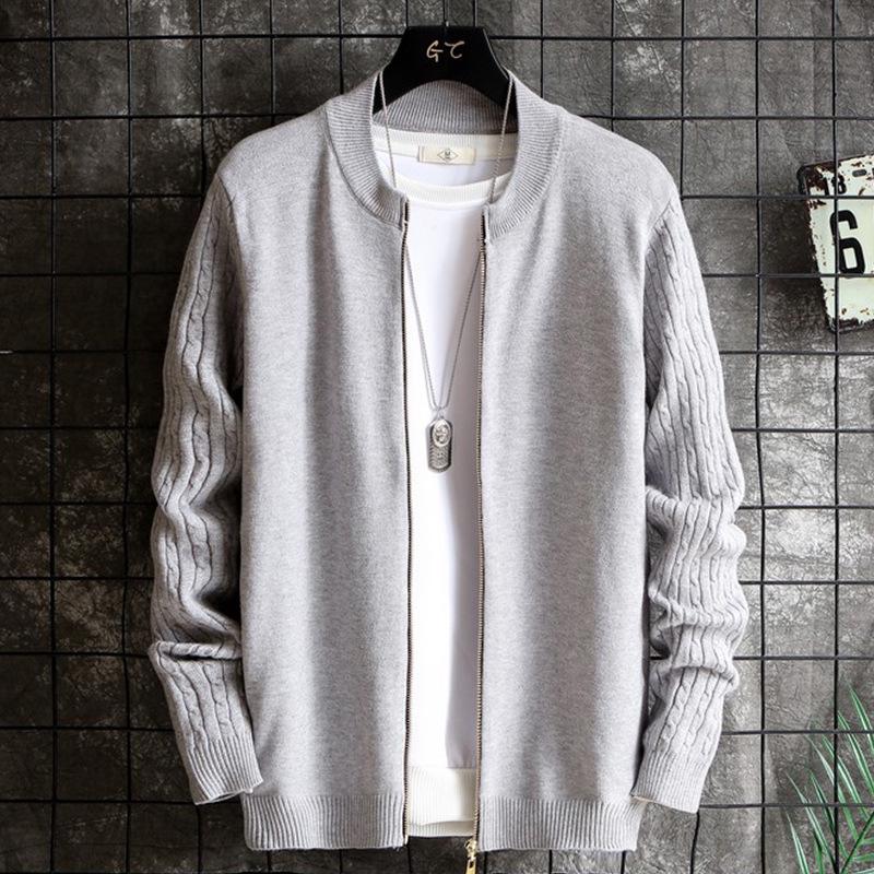 NFNF Fashion Vest met lange mouwen, herfst, ronde hals, casual herengebreide kleding XL