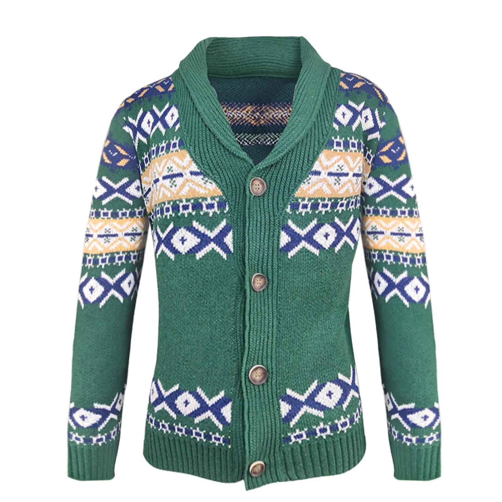 Timoduizhang Mode revers casual vest jas lange mouw slanke gebreide trui XL groen