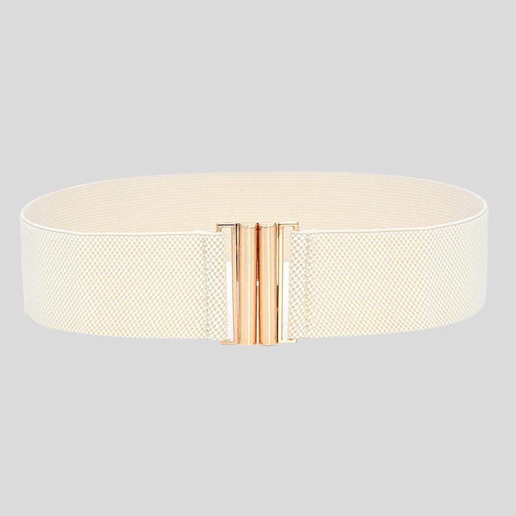 Burger [Brisand] Mode Dame Brede Riemen Vrouwen Brede Elastische Riem Gesp Taille Jurk Stretch One Size beige