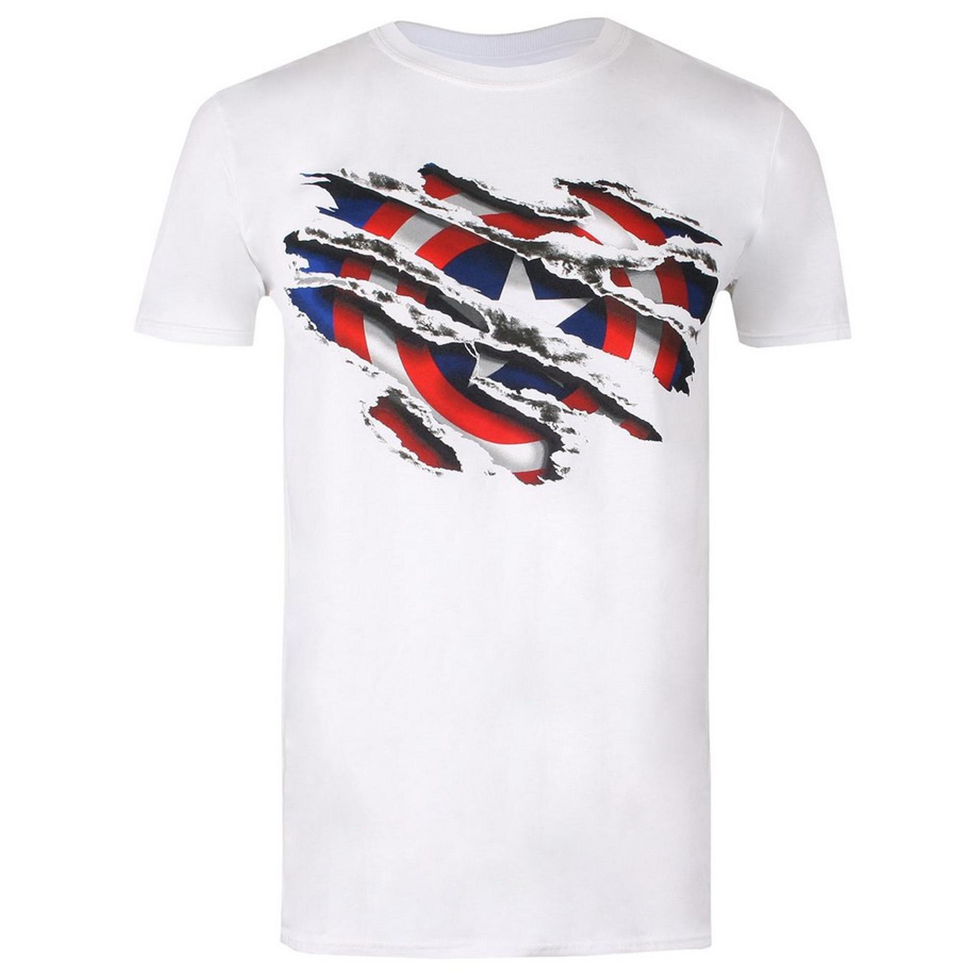 Captain America jongens gescheurd logo T-shirt 12-13