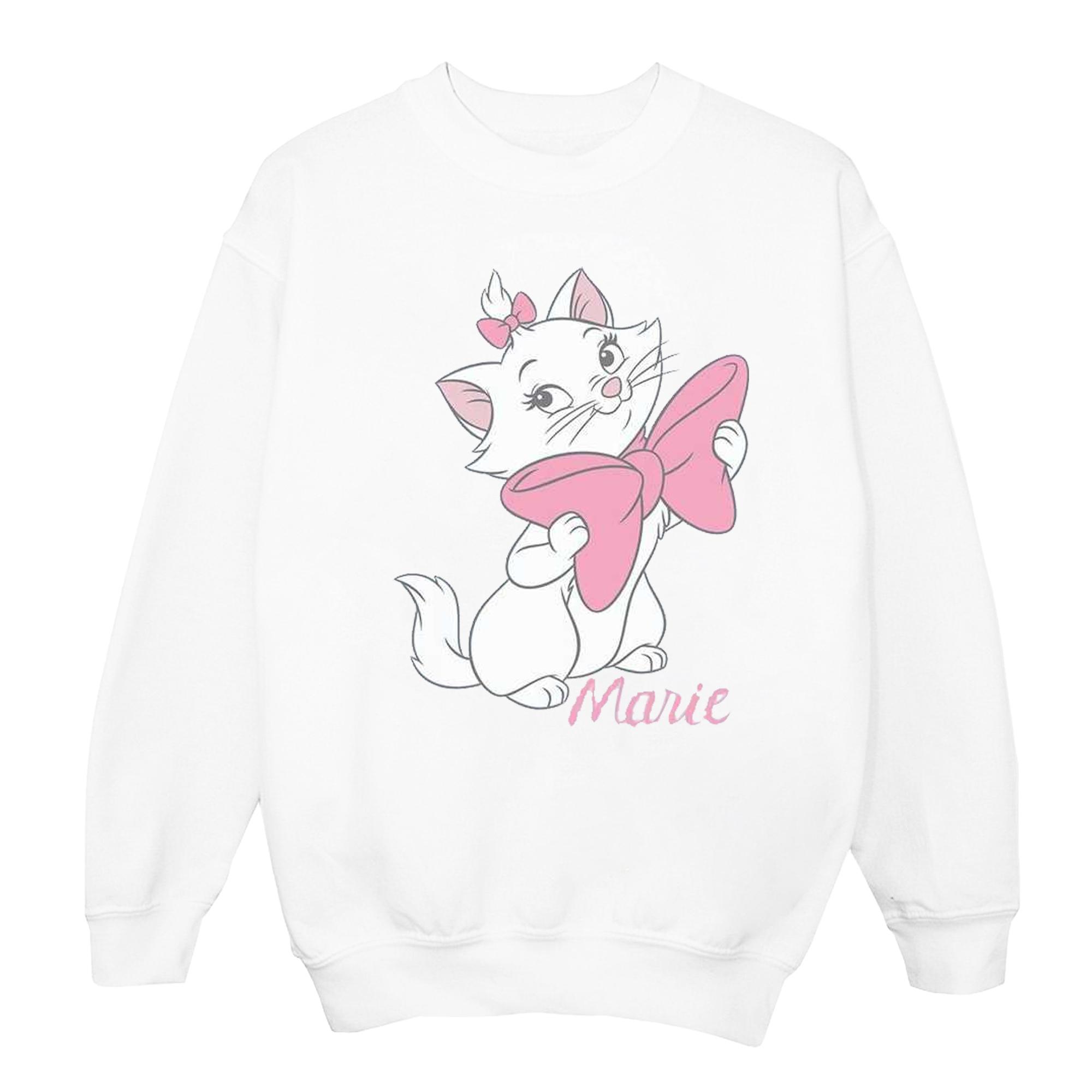 Disney Girls Aristocats Marie Bow Sweatshirt 5-6 Years wit