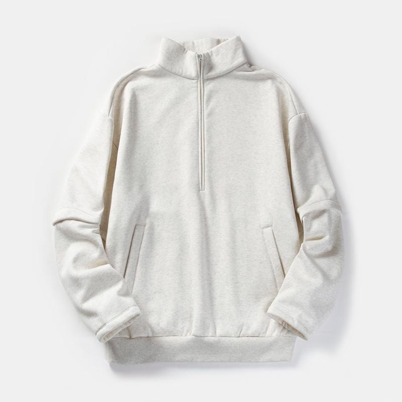 Samgo Mens Clothing Herfst Mode Heren Hoodies Solid Casual O-hals Sweatshirt Klasse Stijl Mannelijke Nieuwe Trend Lange Mouw Truien Mannen Streetwear BP13802 2XL lichtgrijze kleur