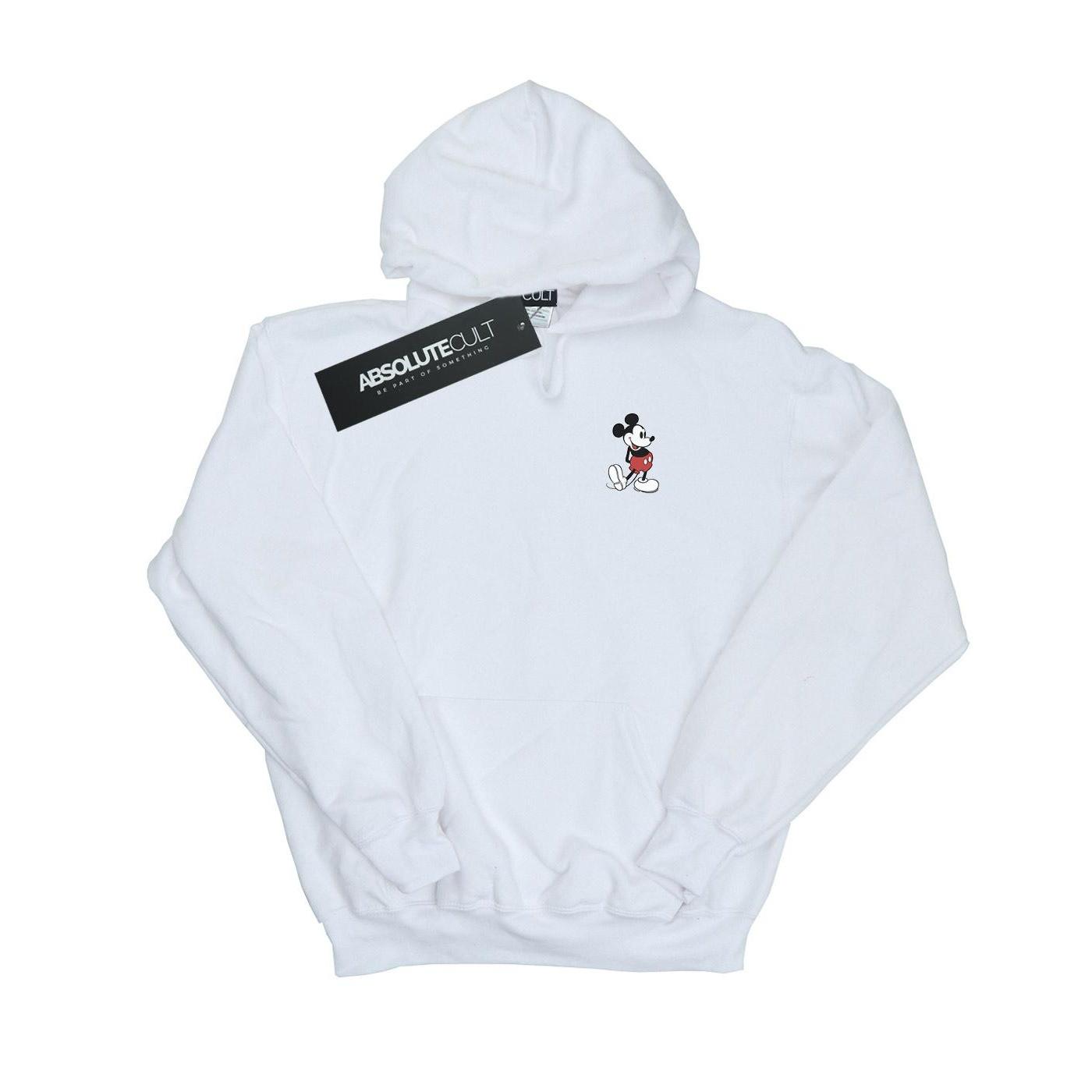 Disney Heren Mickey Mouse Kickin Retro Borsthoodie M wit