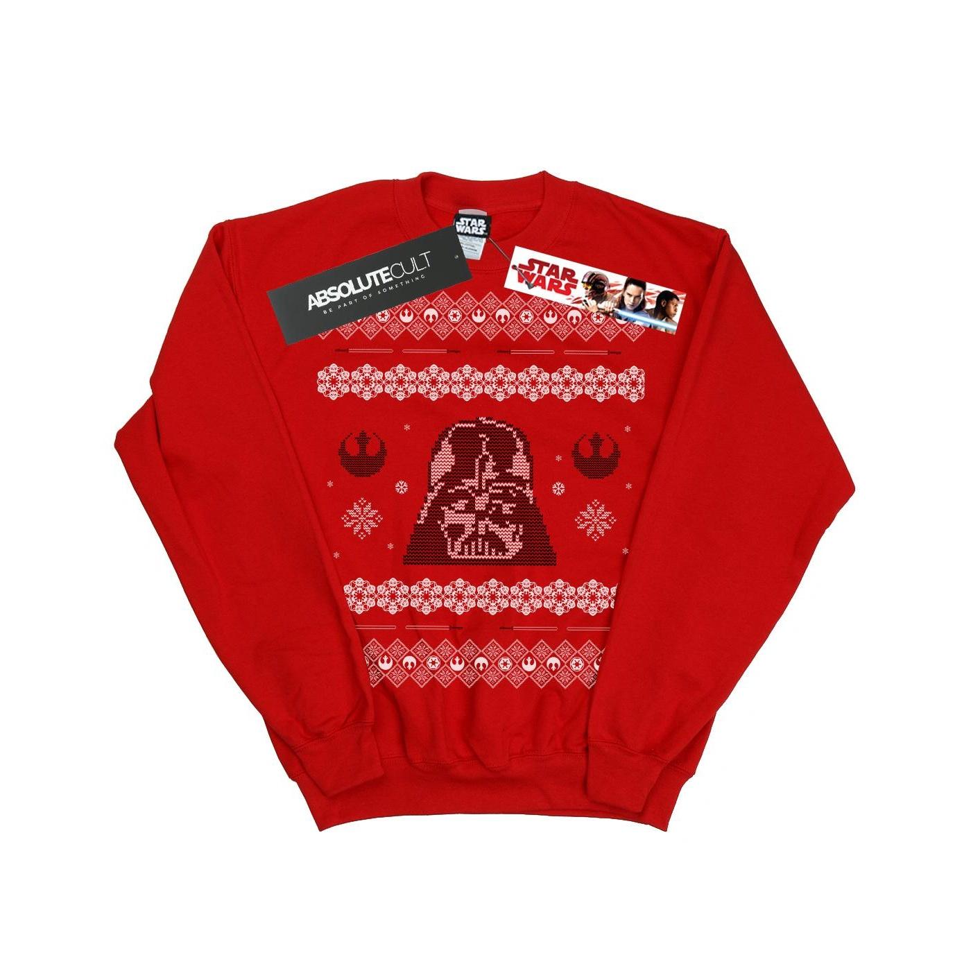 Star Wars Heren Kerst Darth Vader Fair Isle Sweatshirt M rood