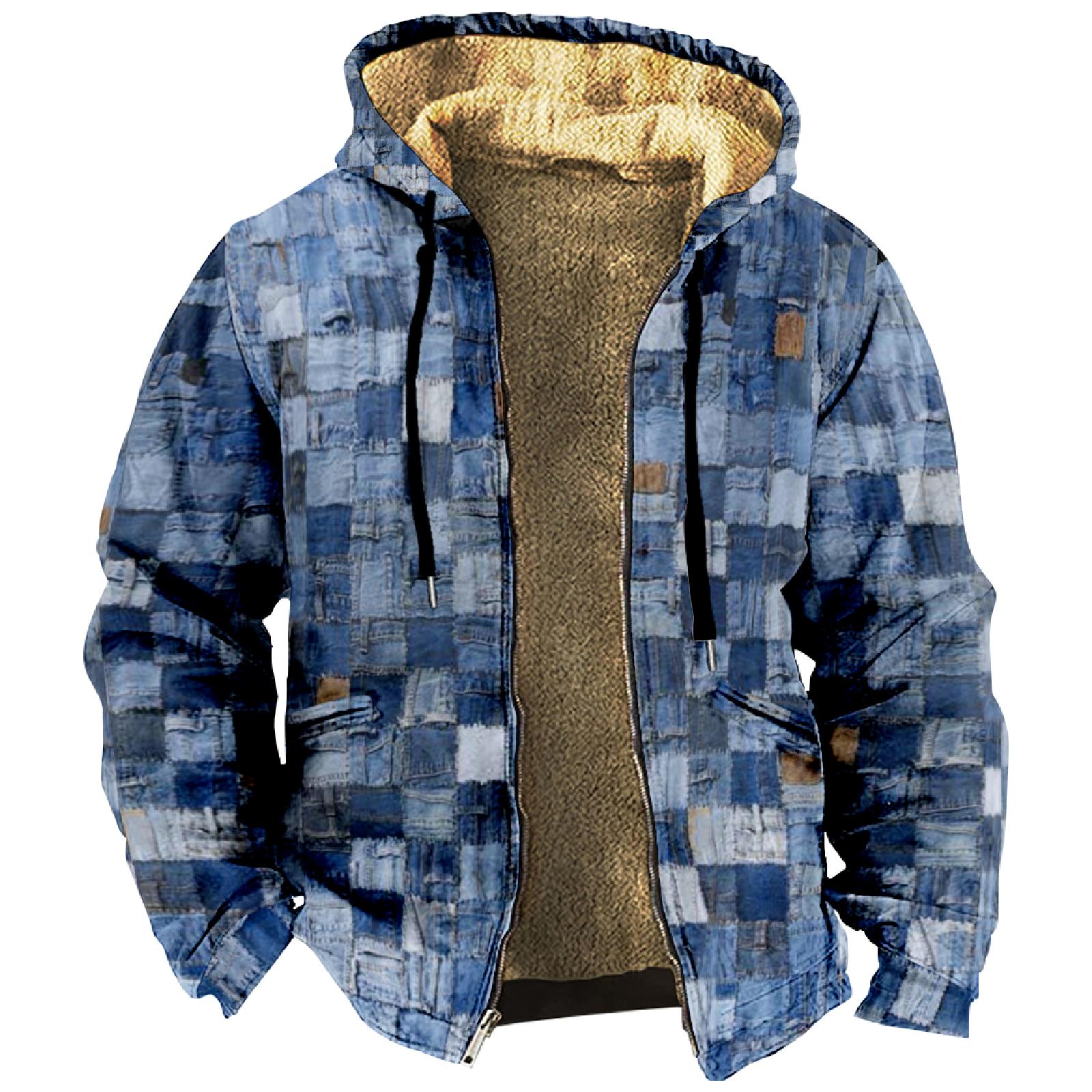 Swimwear Heren Winter Bedrukt Fleece Jack Vest Ritsjack XXXXL