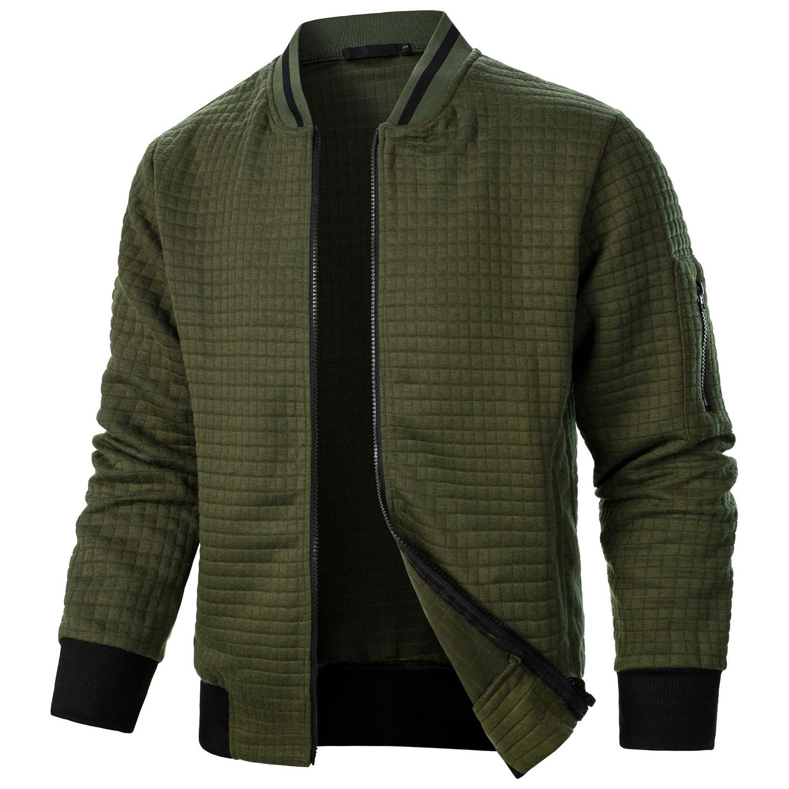 Appreciate Heren Sweatshirt met rits, lange mouwen, modieuze casual trui met rits M legergroene kleur