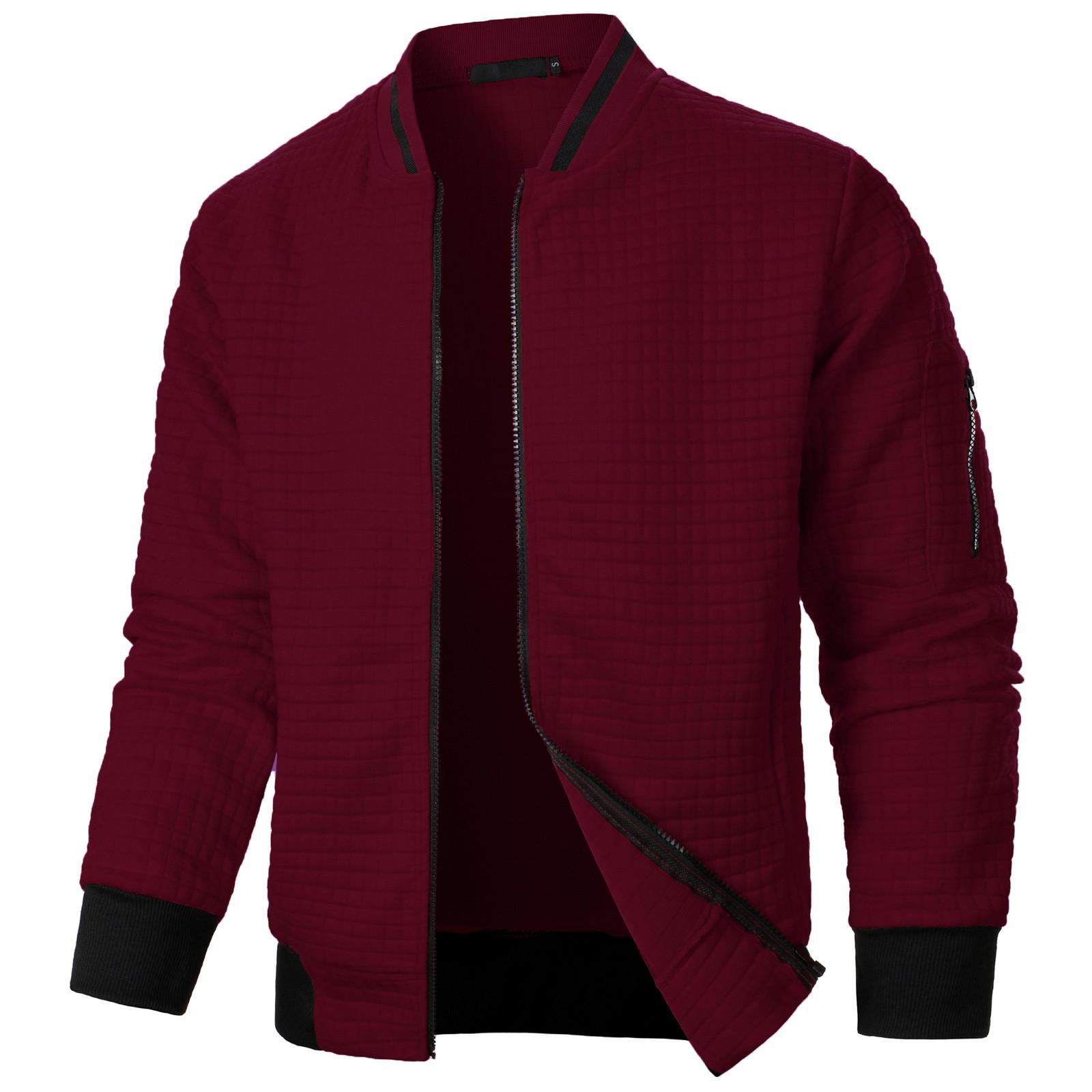 Appreciate Heren Sweatshirt met rits, lange mouwen, modieuze casual trui met rits L wijn