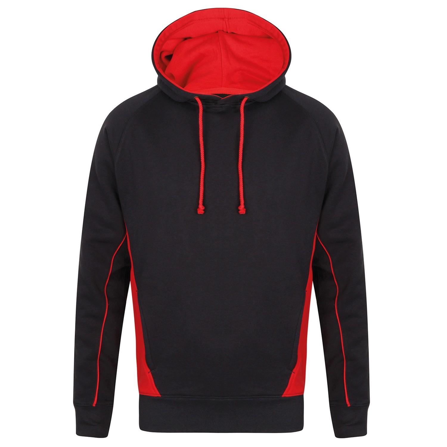 Finden & Hales contrasterende herenhoodie L zwart/rood