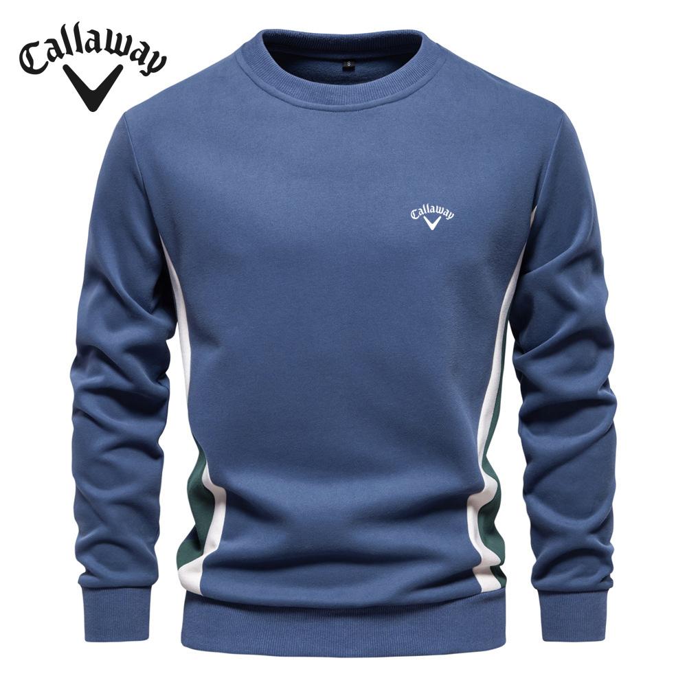 Callaway Geborduurde Herfst Nieuwe Heren Lange Mouw Patchwork Hoodie Heren Casual Slim Fit Ronde Hals Sport Pullover L