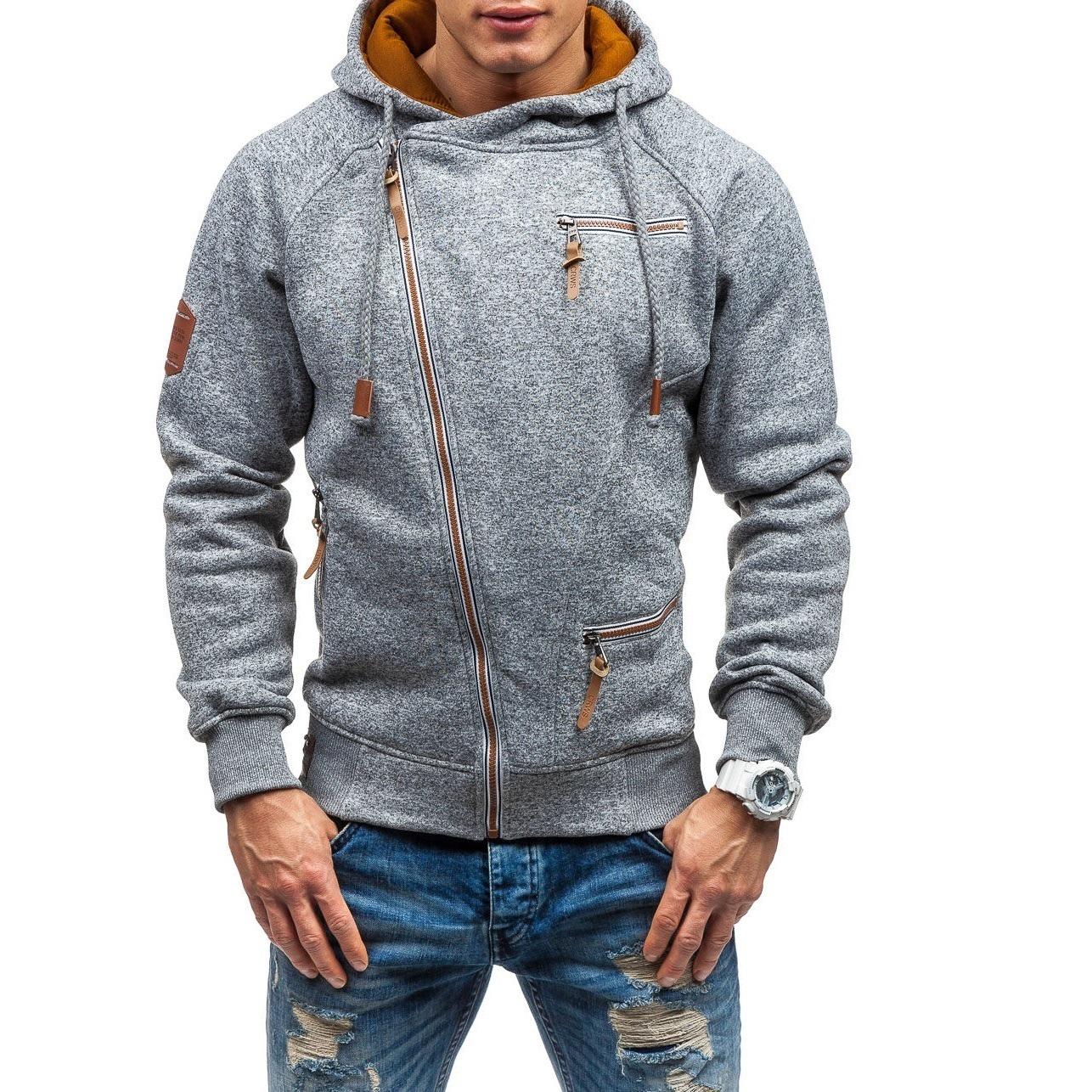 LAKER CC Heren trui met capuchon, modekleding, ritssluiting aan de zijkant, casual tops, mannelijk sweatshirt XXL