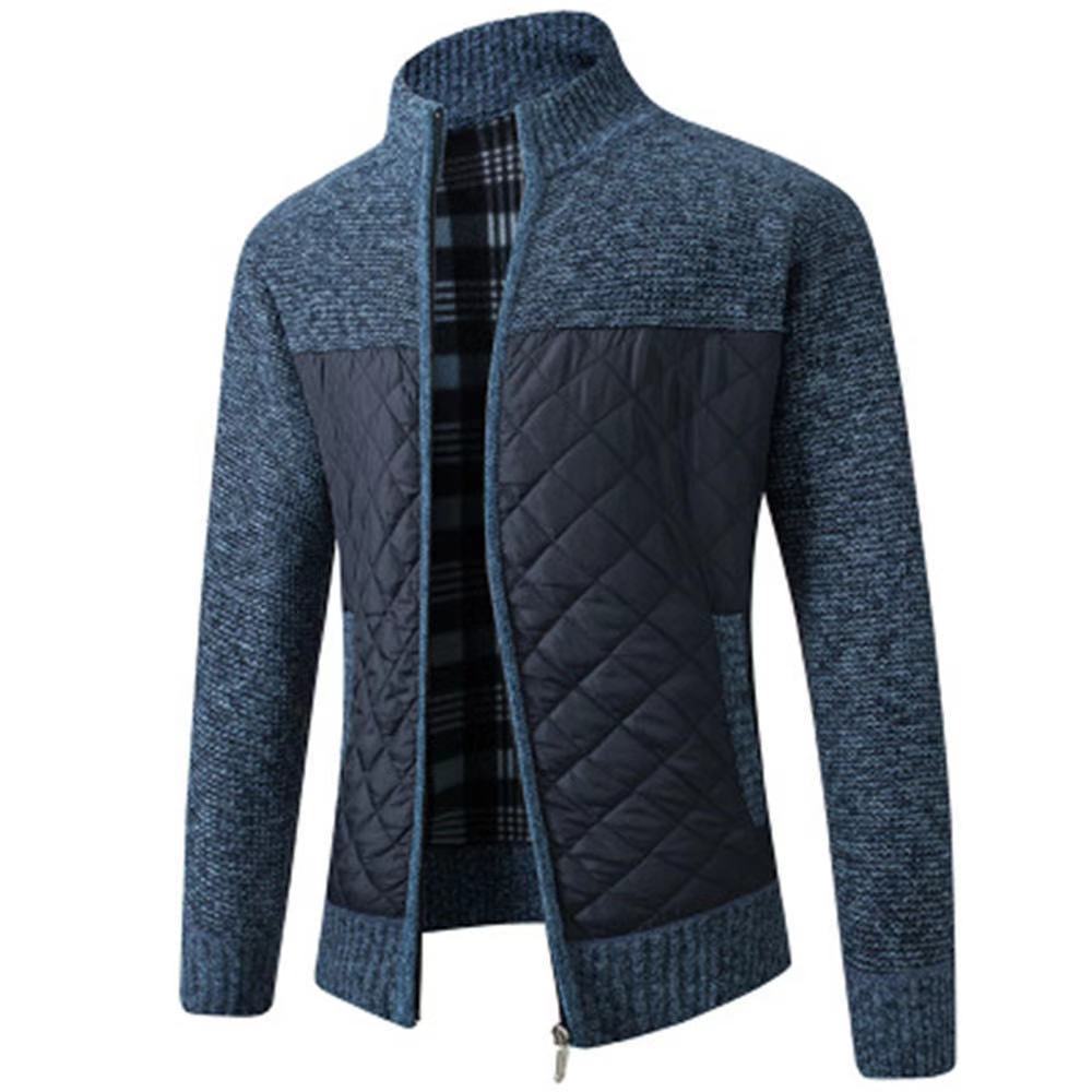 Garbword Plus Katoen Verdikt Heren Trui Jas Grote Maat Buitenlandse Handel Lange Mouw Rits Gebreide Jas Opstaande Kraag Cardigan M