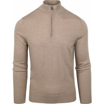 Suitable Sweater  Merino Half Zip Trui Beige