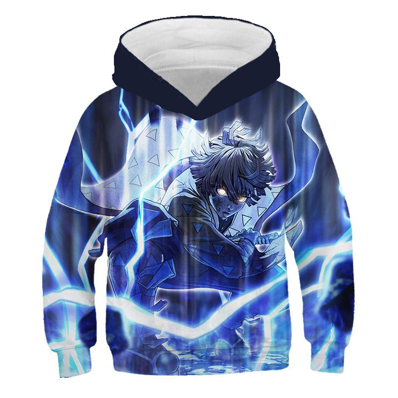 ETST WENDY 09 Lente Mode Kinderen Demon Slayer Hoodie Jongens 3D Print Cartoon Lange Mouw Casual Capuchon Kleding 4-14T Nieuwe Stijl 130