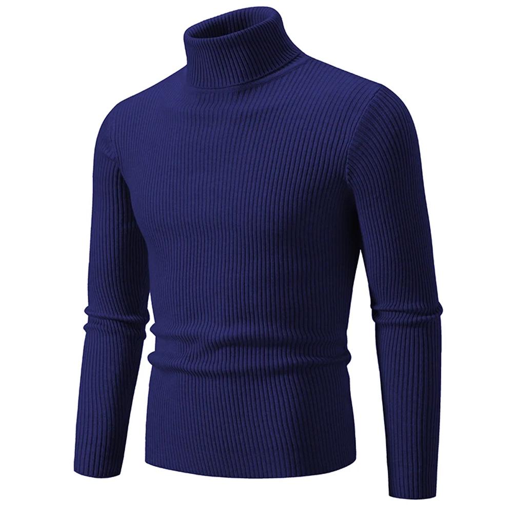 Clothing1 Herfst Winter Coltrui Heren Warm Gebreide Effen Kleur Truien Heren Slim Fit Casual Coltrui Truien Man Truien L