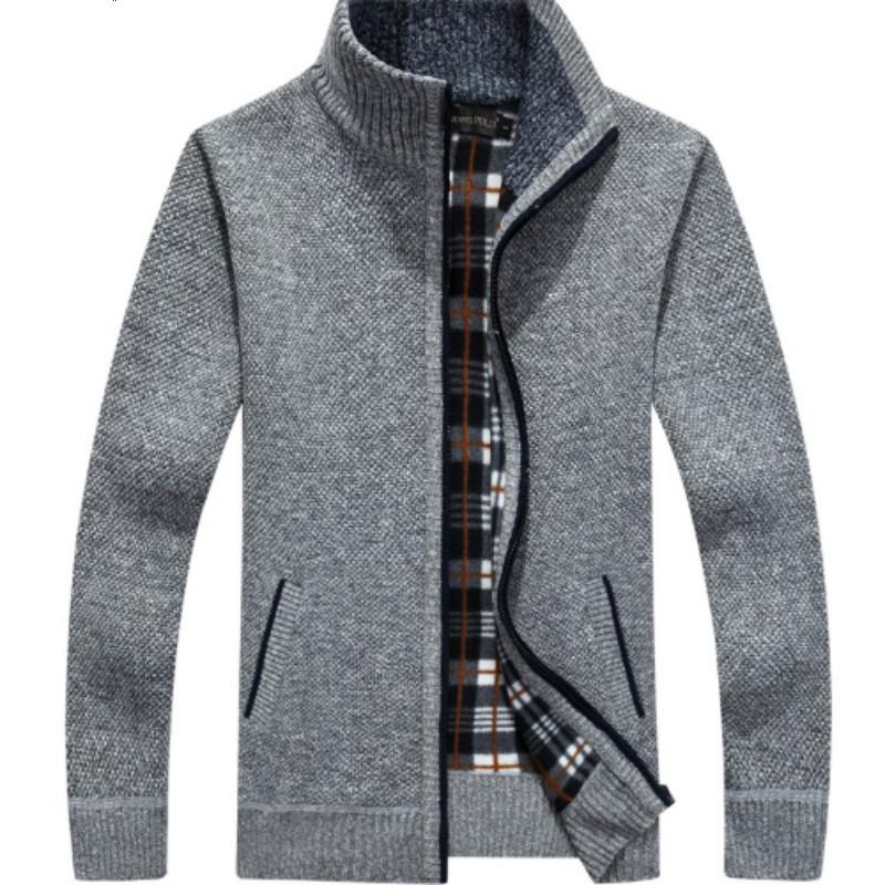 WannaWear Wintertrui Heren Vest Fluwelen Dikke Casual Tops Losse warme modekleding Trui voor heren M lichtgrijze kleur