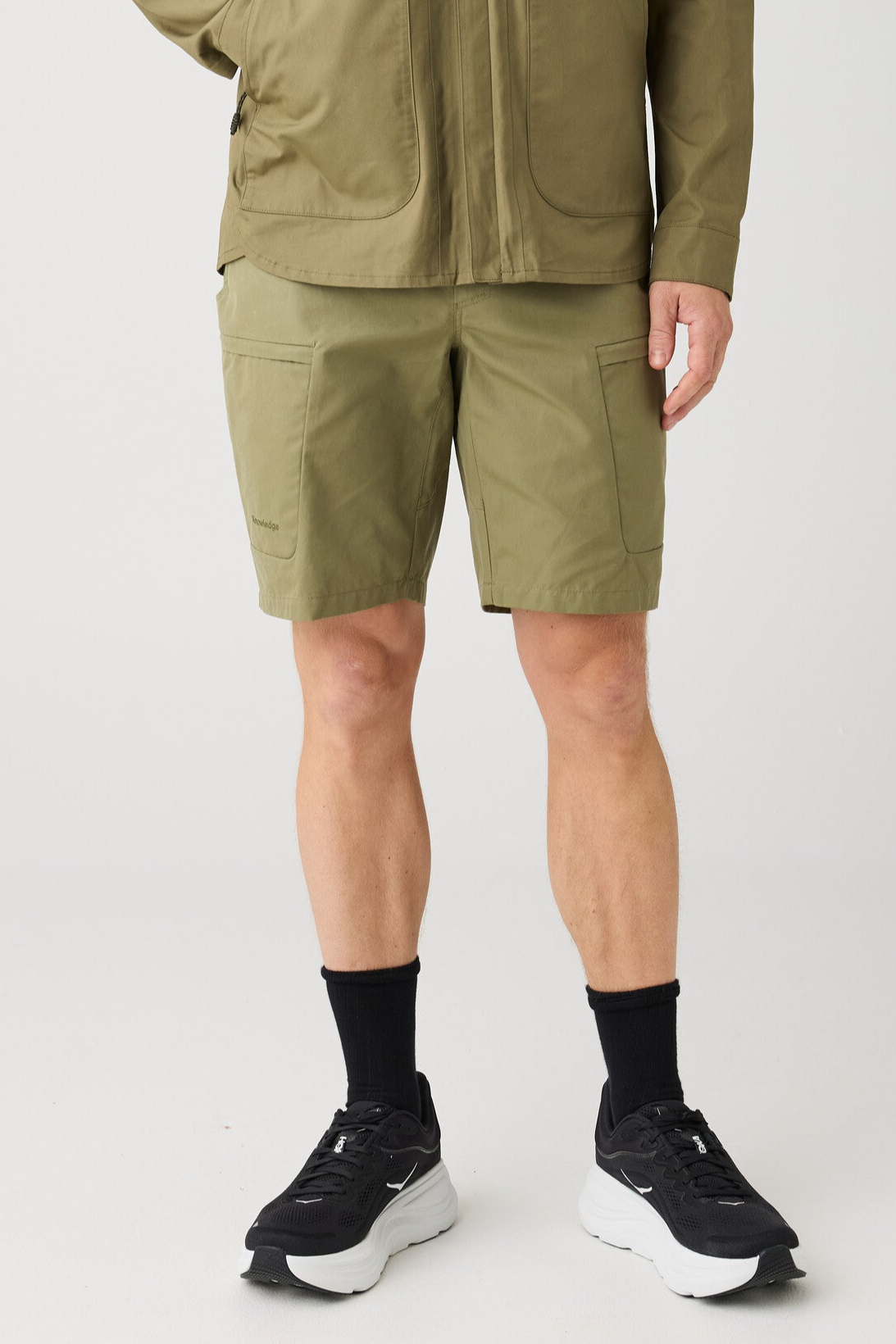 KnowledgeCotton Apparel Herren vegan Shorts Vent Canvas 200 Burned Olive