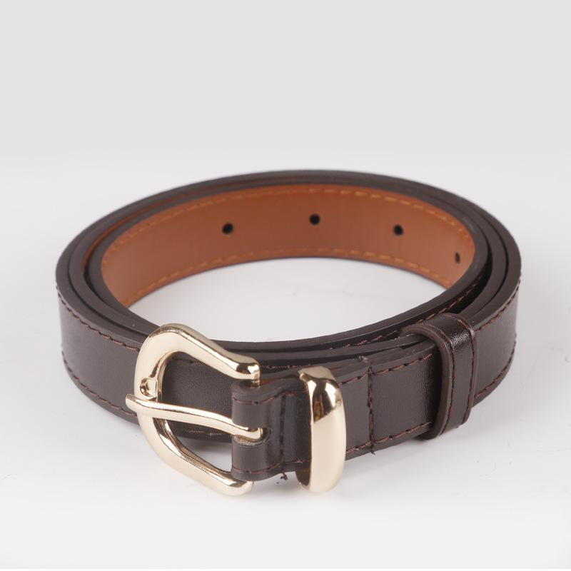 COOLERFIRE FASHION Riemen voor vrouwen Hoge kwaliteit mode casual jeans dames riem luxe designer merk pin gesp riem nieuwe trend taille riem LD2302 105CM koffie