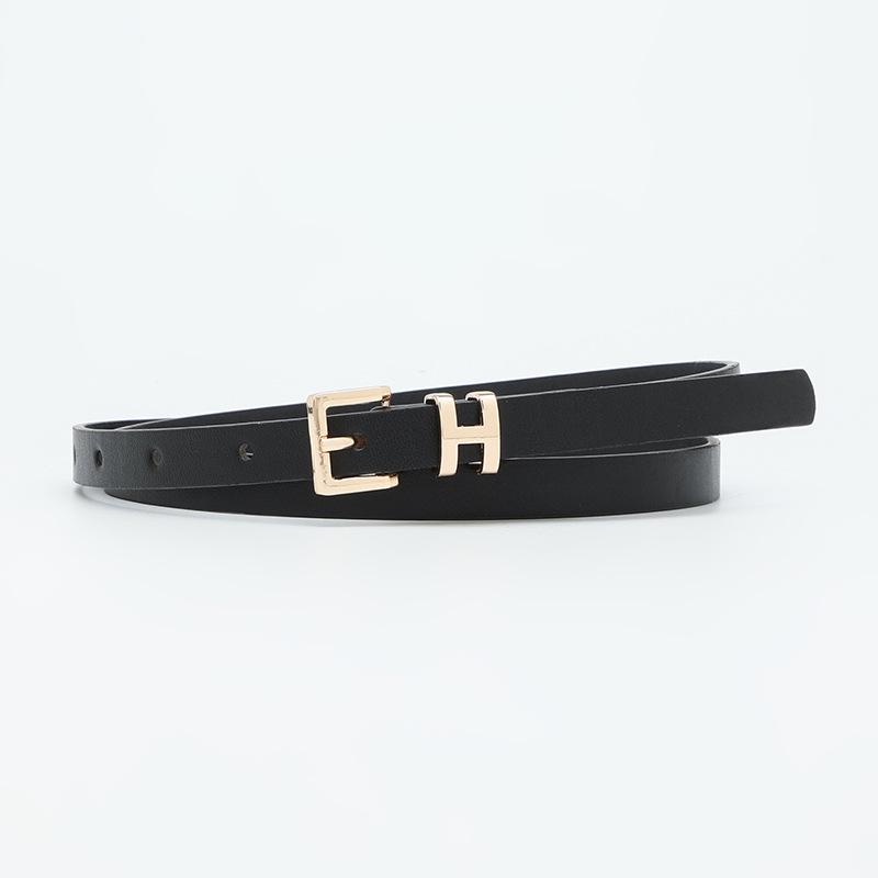 Got Now I-Vormige Gesp Dunne Riem: Elegante Damesmode Accessoire voor Jurken en Pakken Length 106cm, Width 1.4cm zwart