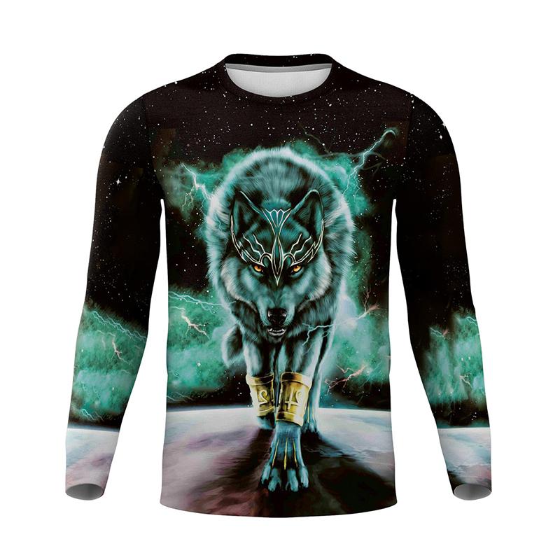 3D Custom Clothing Mode Heren O-hals T-shirt met lange mouwen Grappig kleurrijk geometrisch Casual T-shirt voor heren M lichtblauwe kleur