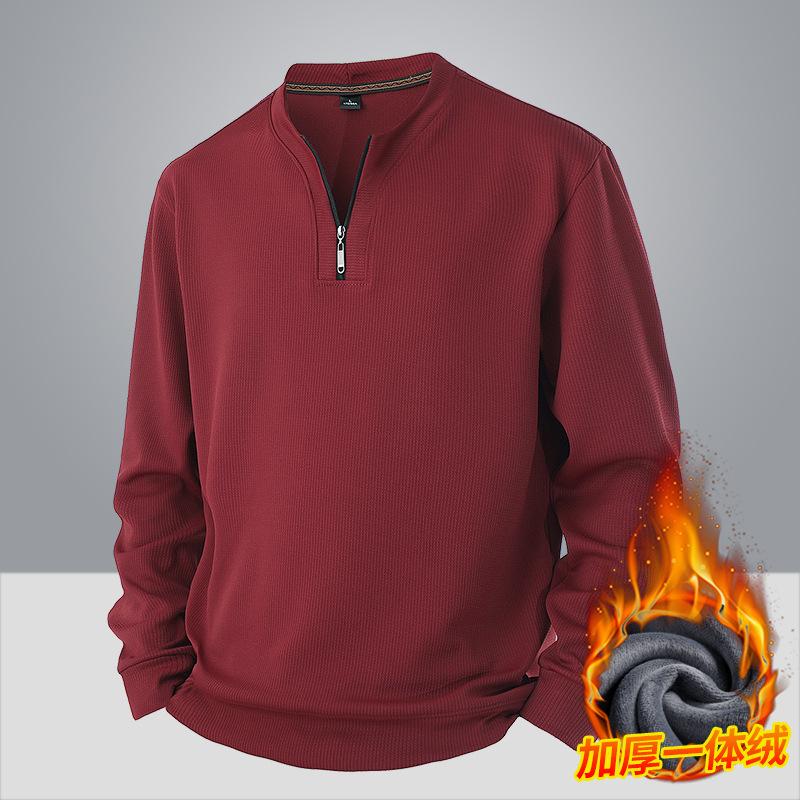 Phoca Largha for Men Men's padded warm fashionable versatile large size heavyweight sweater soft quality fabric round neck design loose casual sports long sleeve 8XL