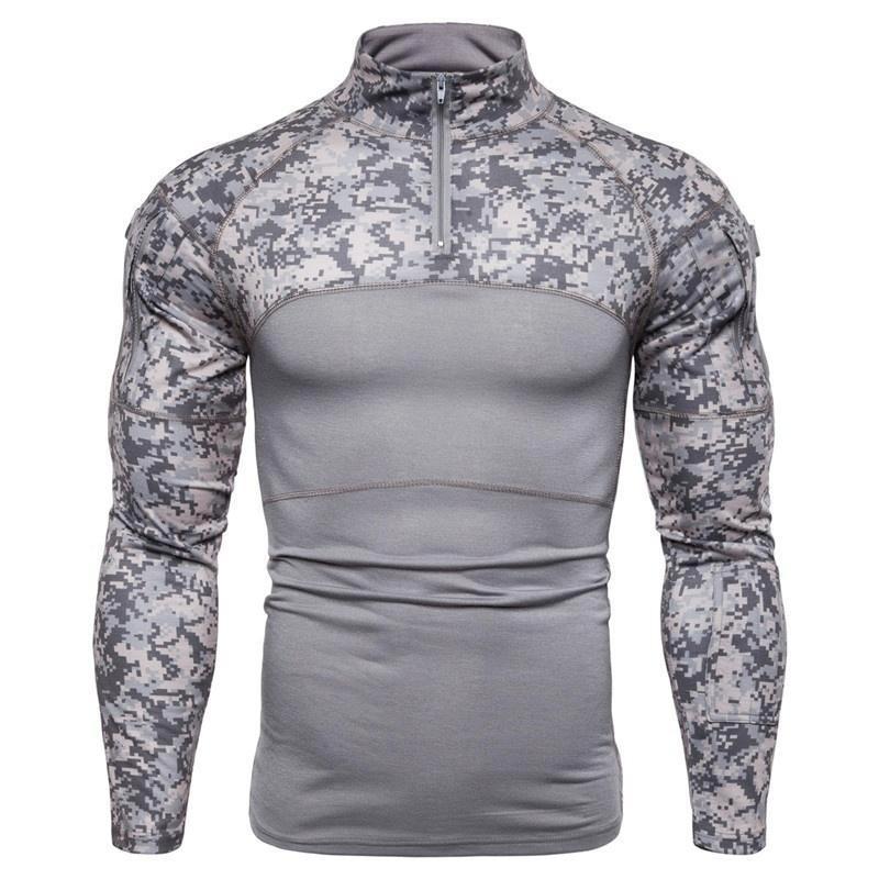 LAKER CC Heren camouflage T-shirts met lange mouwen en opstaande hals XXXL