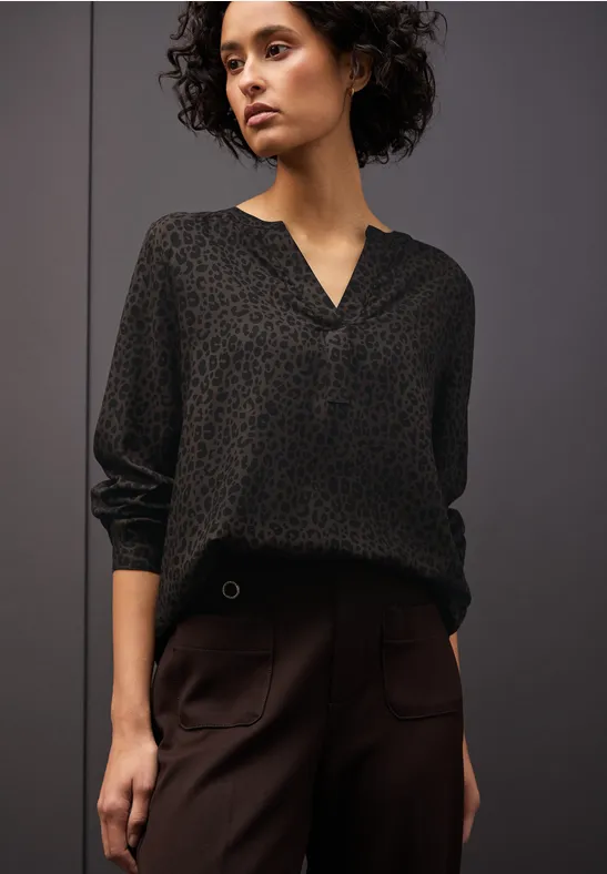 Street One Split hals leo blouse