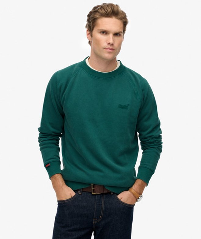 Superdry Essential Logo Raglansweatshirt met Ronde Hals Green