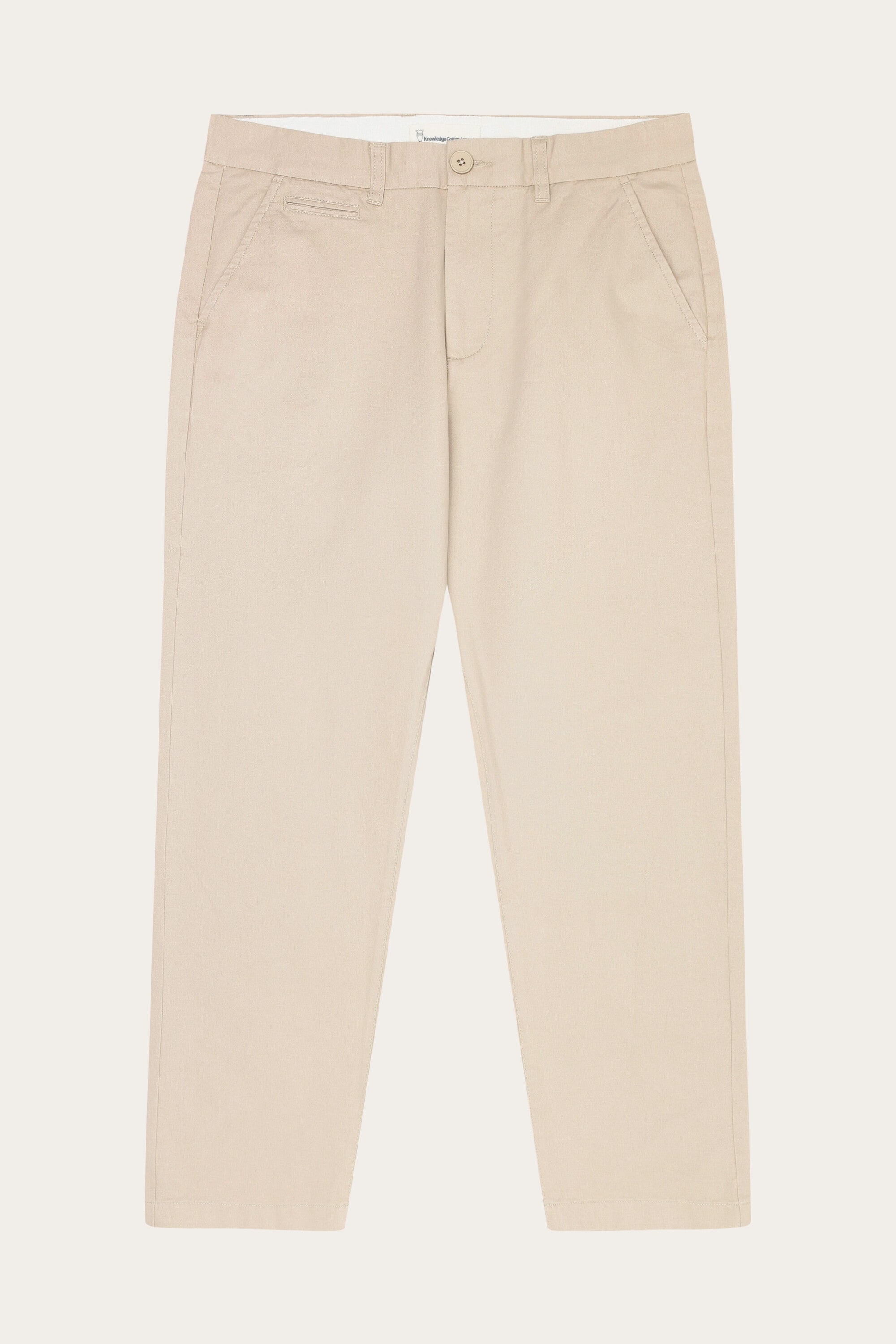 KnowledgeCotton Apparel Herren vegan Chino-Hose Flint Wide Light Feather Gray
