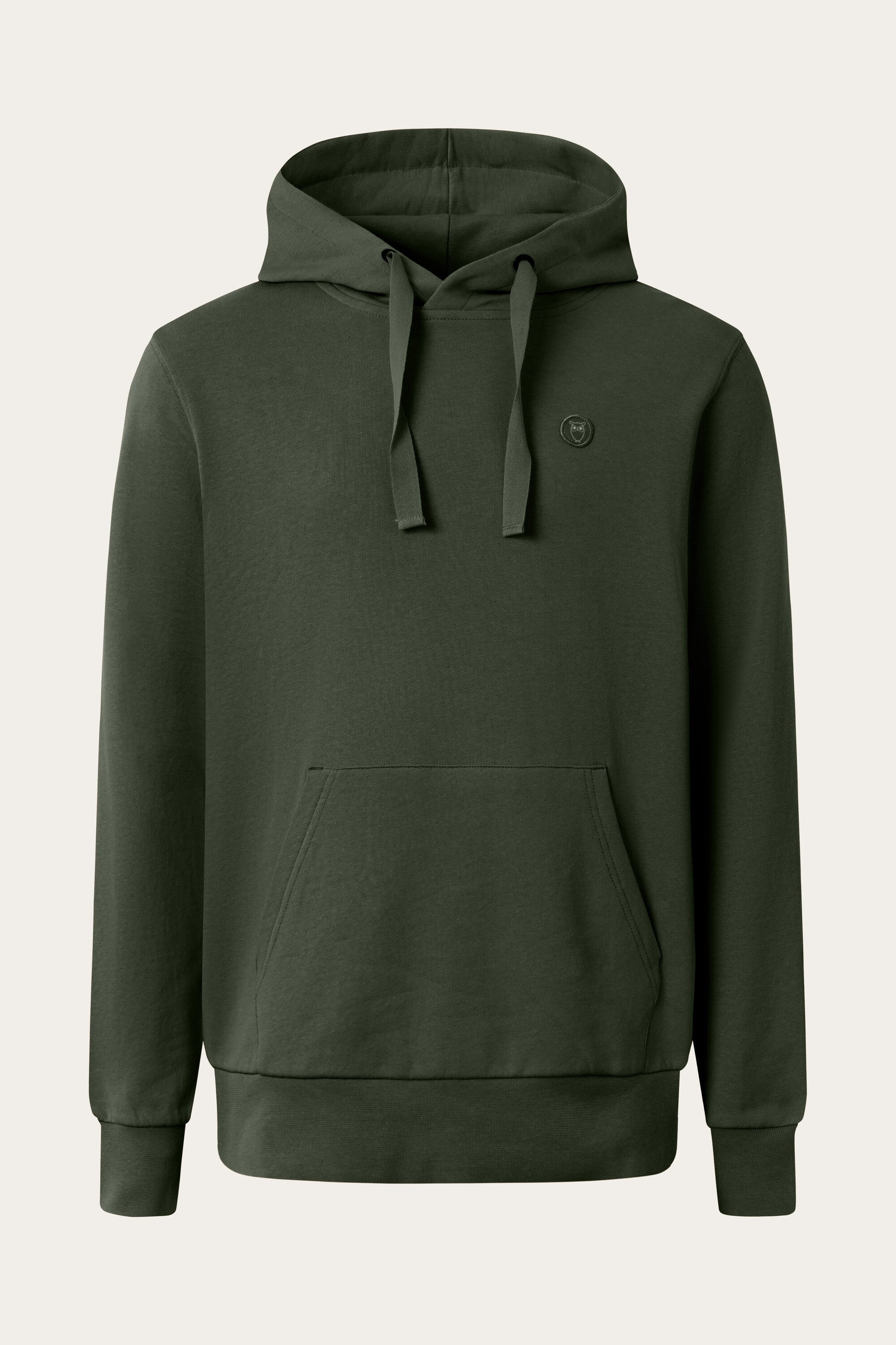 KnowledgeCotton Apparel Herren vegan Hoodie Basic Abzeichen Forrest NachtgrÃ¼n