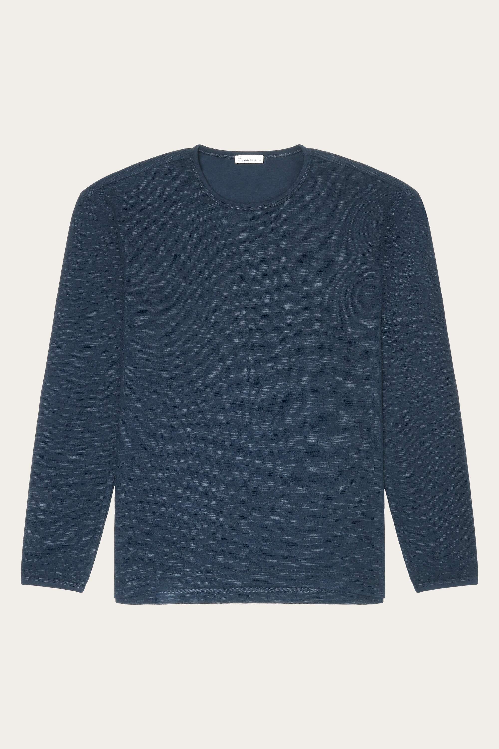 KnowledgeCotton Apparel Herren vegan LangÃ¤rmliges Strukturiertes Slub Total Eclipse Navy