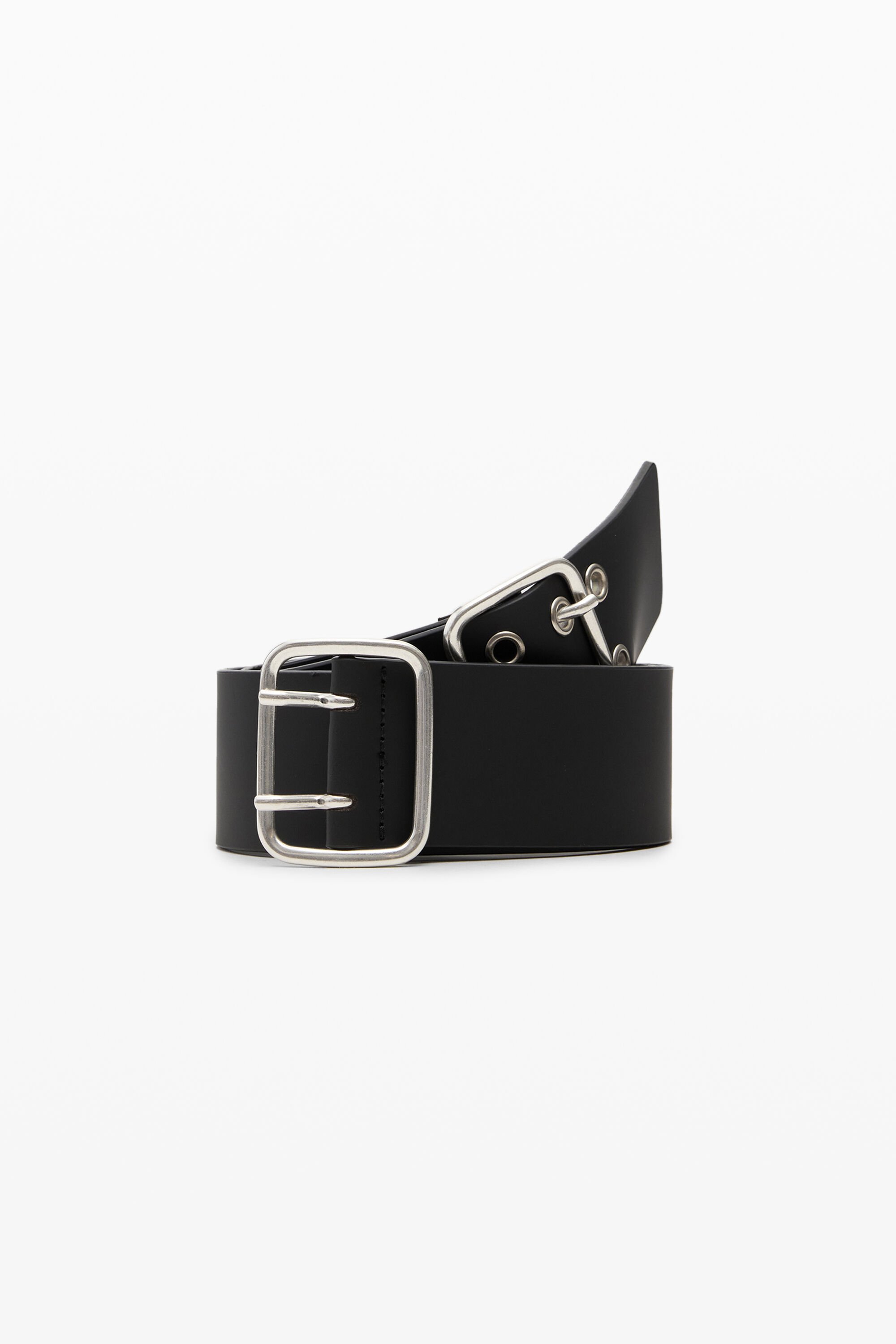 Desigual Leren riem met dubbele gesp - BLACK
